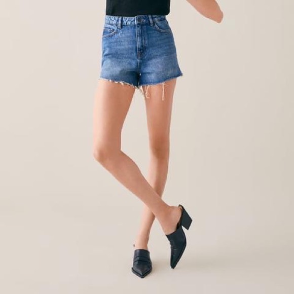 ZARA High Waisted Denim Shorts - Picture 2 of 7